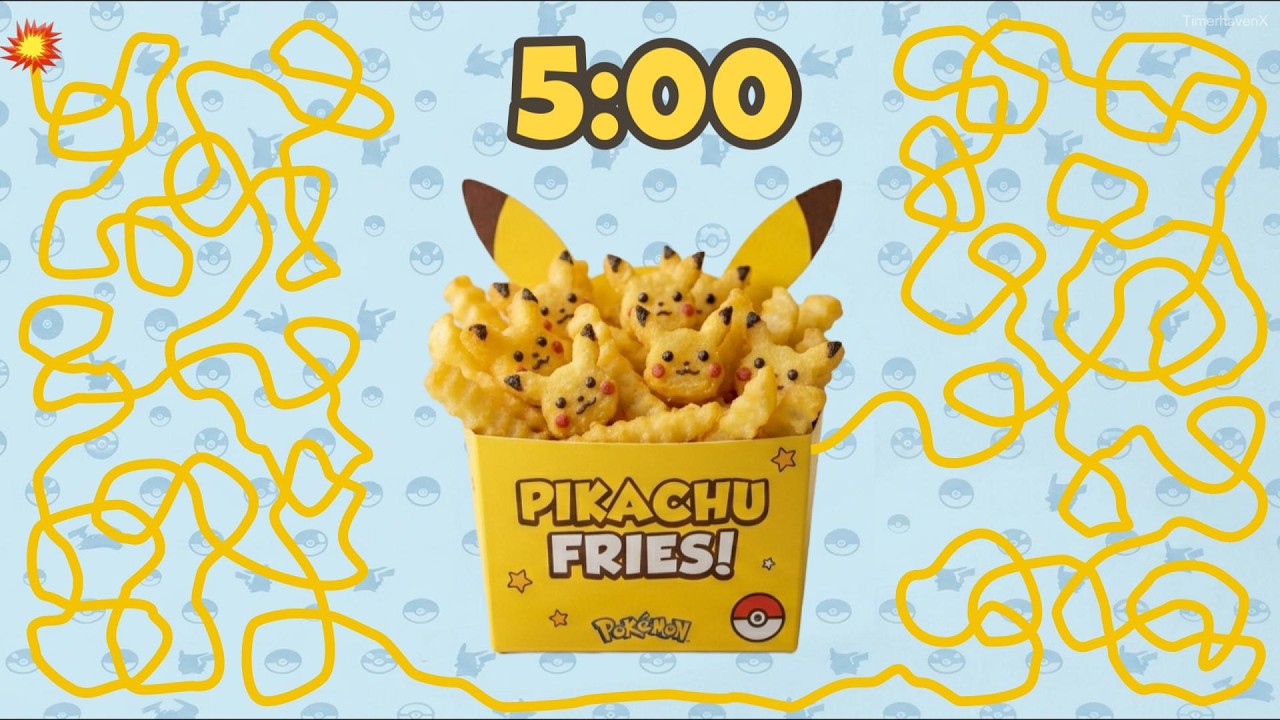 5 Minute Timer Bomb | Pokemon Pikachu FRIES ⚡🍟