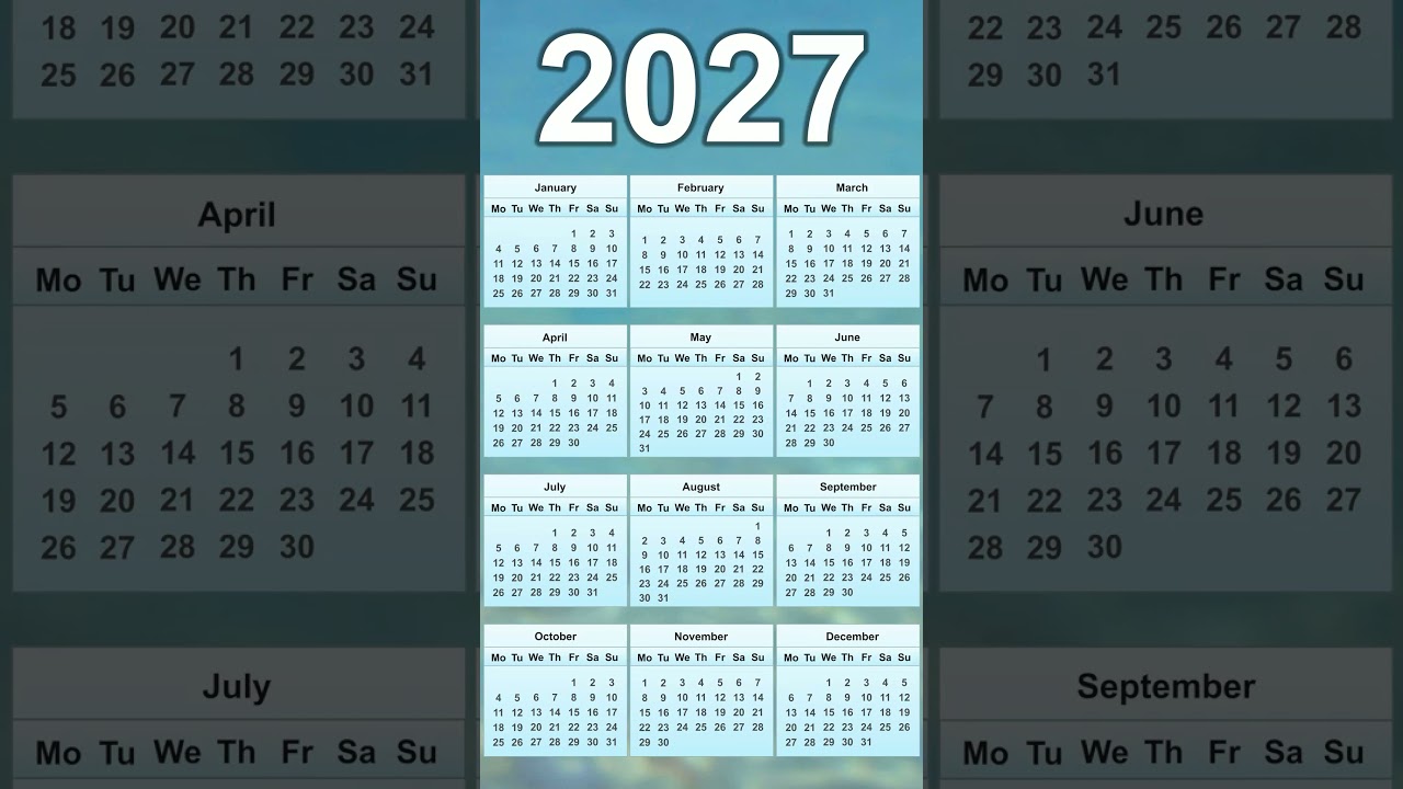 2027 Calendar & Monthly Overview 📅