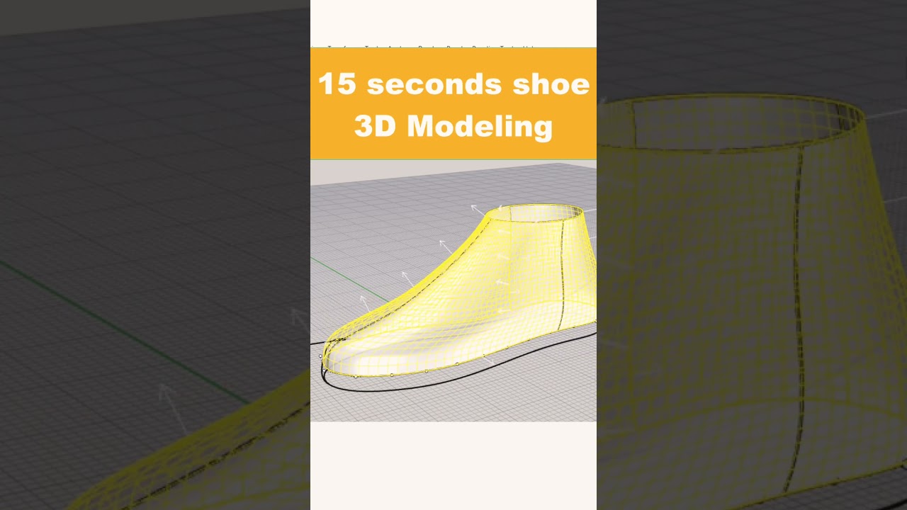 15-Second Shoe 3D Modeling with Rhino 3D π