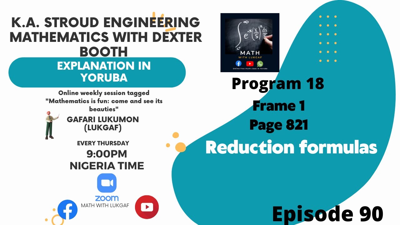 Master Reduction Formulas in Engineering Math (KA Stroud) 📘