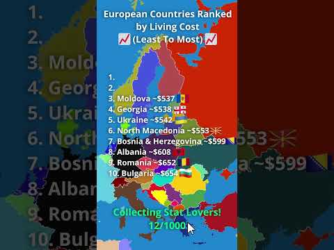 European Countries Ranked By Living Cost!  #map #economicdata #economy #europe  #countryranking #gdp