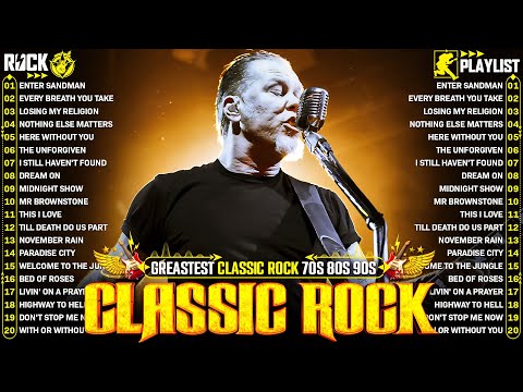 Top 100 Classic Rock Songs Of All Time 🔥 Guns N' Roses, Metallica, Queen, AC/DC, Aerosmith, Bon Jovi