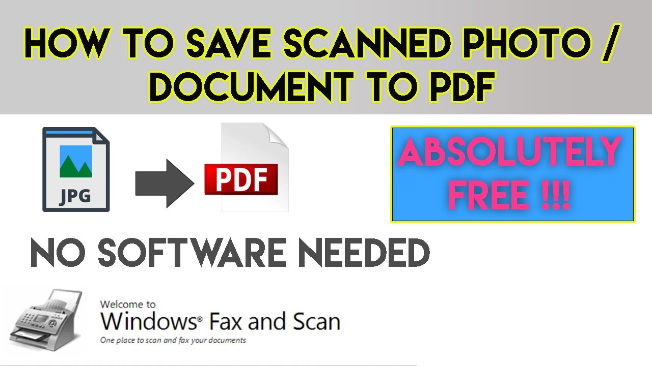 How to save scanned documents or photo Jpeg to PDF format without any software in windows 10