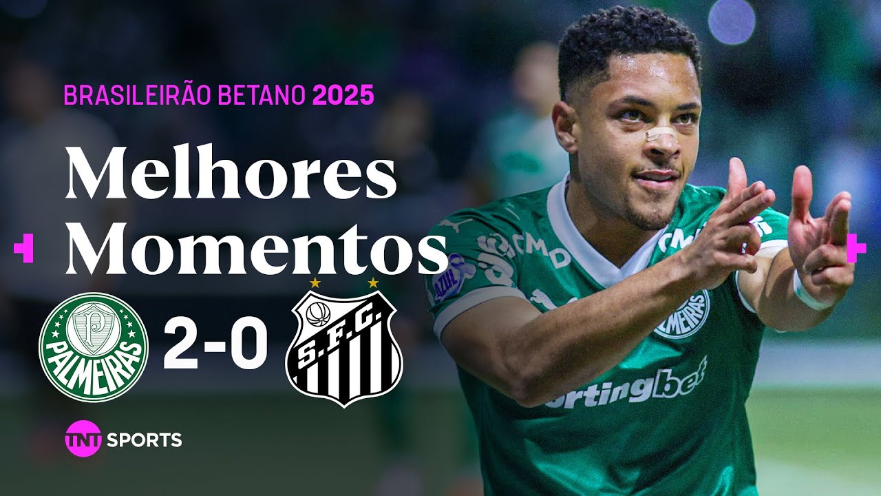 Palmeiras vence Santos por 2x0 e coloca o time na zona de classificação! ⚽️ Melhores momentos da partida