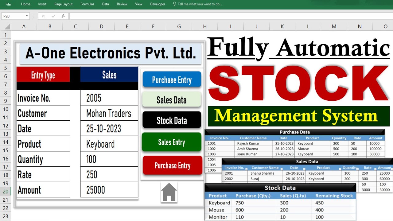 Excel Tips: Stock & Bill Entry for Office Work 📊