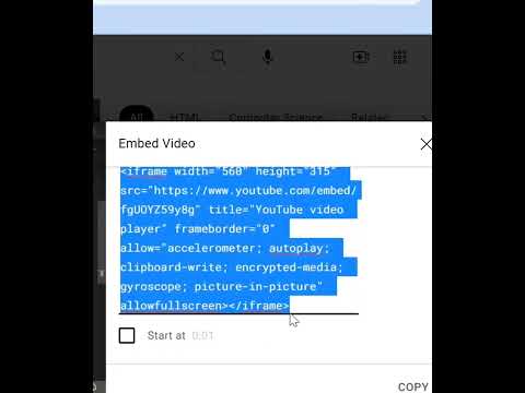 Embed a YouTube video in HTML | HTML Basics | Frontend #shorts #shortvideo #html #css #coding #web