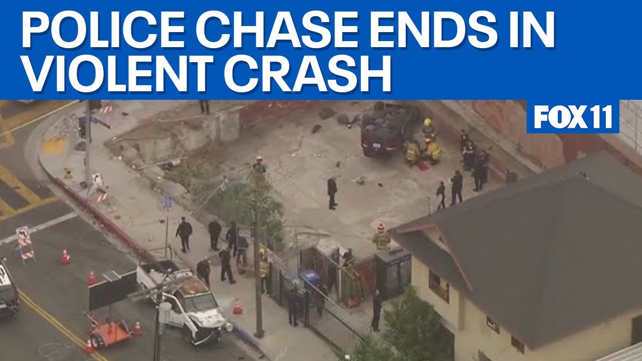 LA Police Chase Ends in Crash 🚓