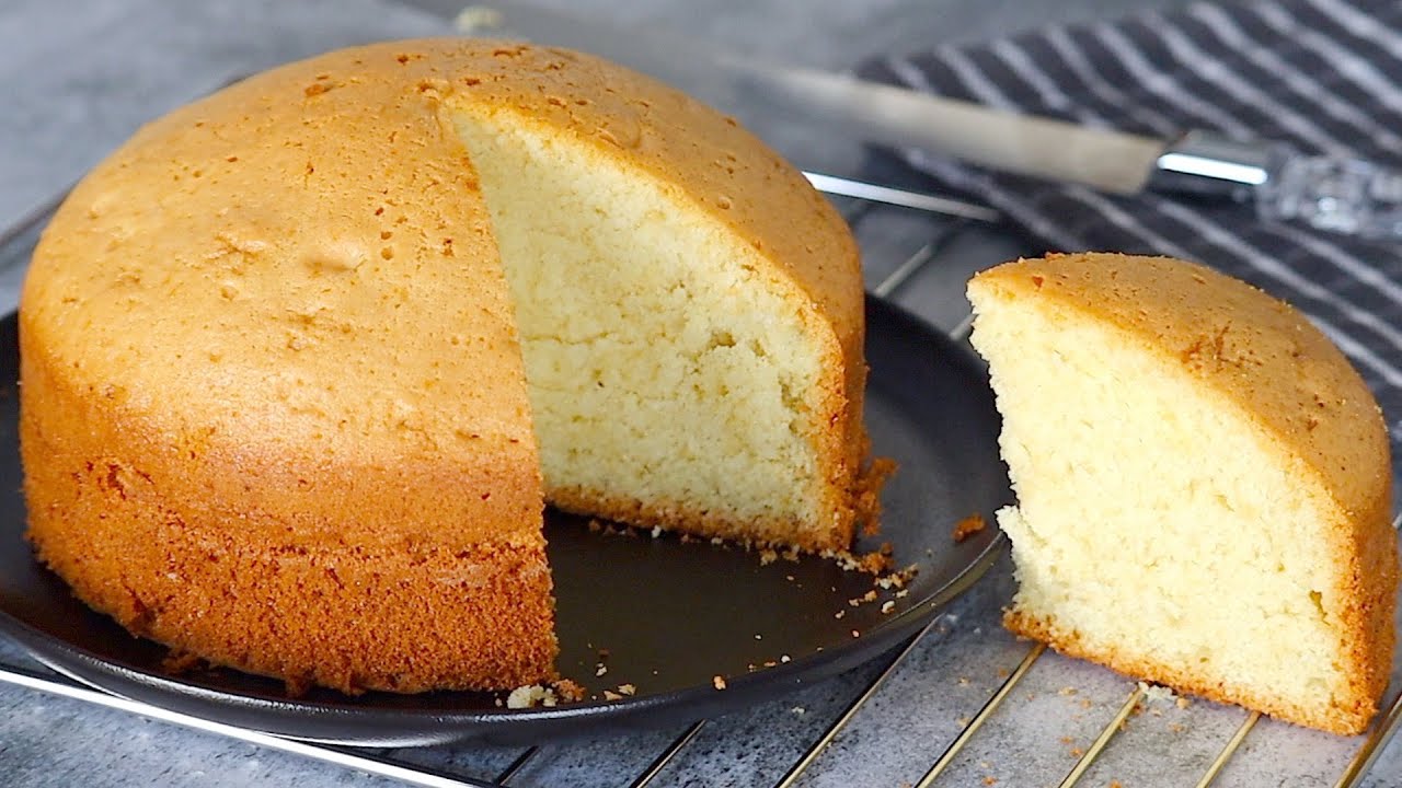 వేనిల్లా స్పాంజీ కేక్ రেসిపీ - బీటర్ లేకుండా సులభం 😋