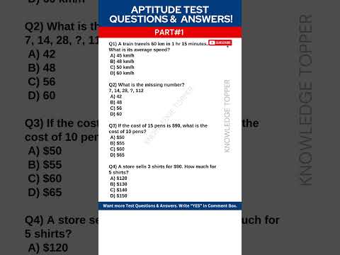 Aptitude Test Questions and Answers | Aptitude Test Preparation