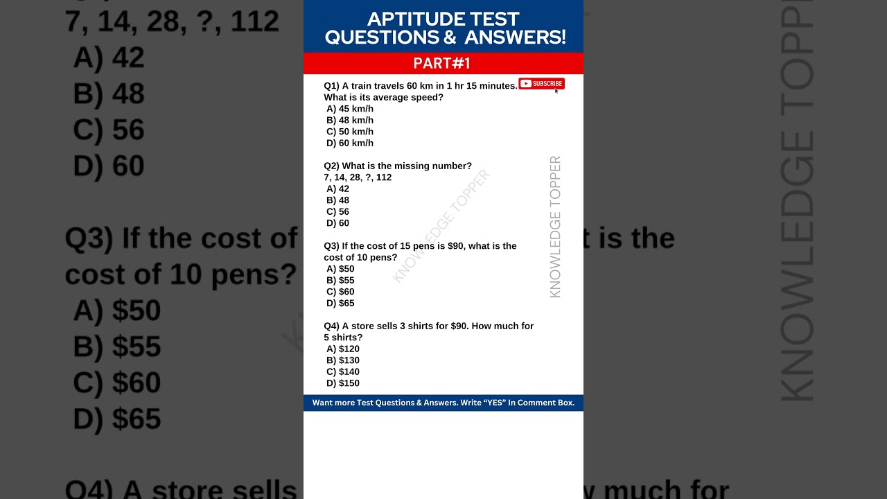 Ace Your Aptitude Test: 4 Key Practice Questions & Answers π