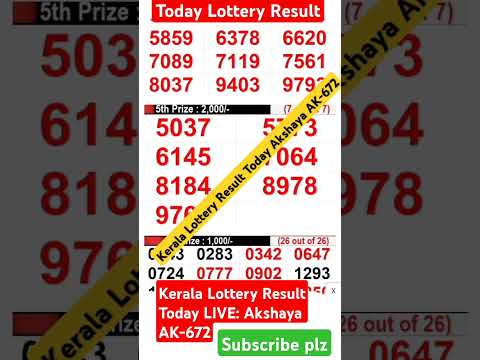 Kerala Lottery Result Today LIVE: Akshaya AK-672/Kerala lottery result/lottery result today #lottery
