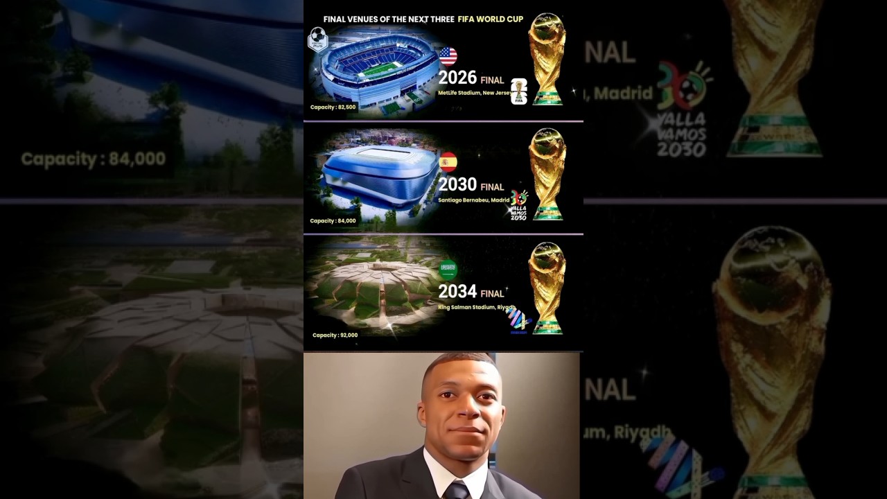 Next 3 FIFA World Cup Finals 🌍 (2026, 2030, 2034) Stadiums Revealed! 🏆