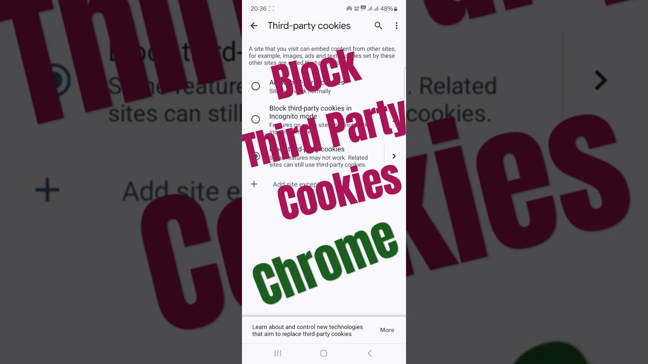 How to blocked Third Party cookies in Google Chrome? #shortsfeed