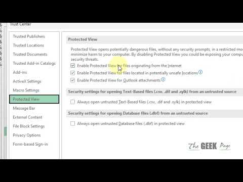 How to remove Enable Editing in Excel permanently