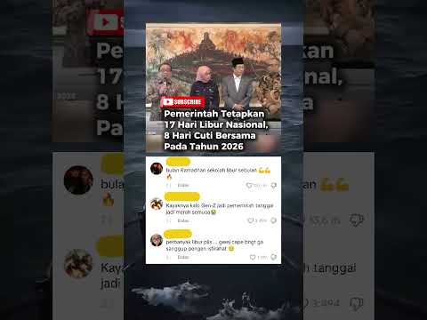 Pemerintah tetapkan 17 hari libur nasional, 8 hari cuti bersama tahun 2026 #trending #shorts #fyp