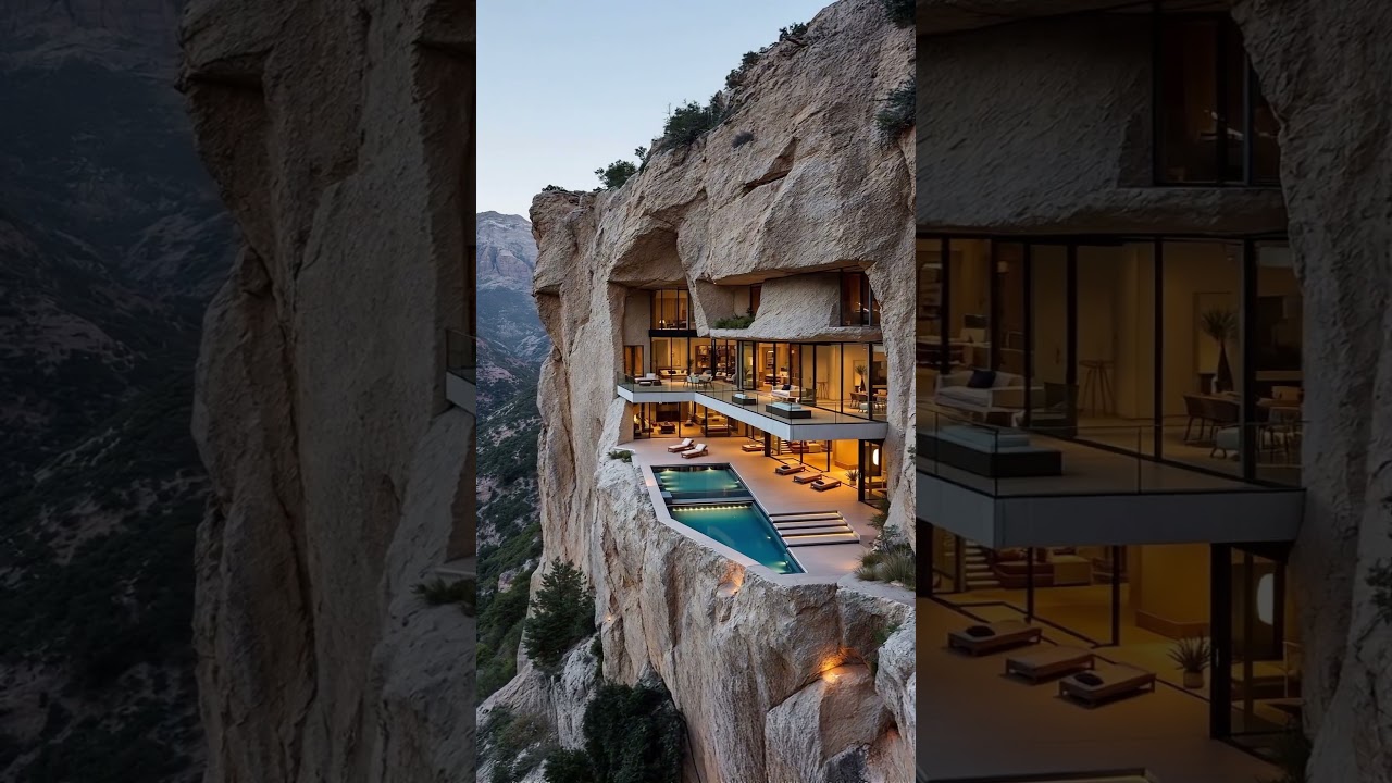 Stunning cliffside homes! ππ#architecture #luxuryhomes #homedesign #luxurylife