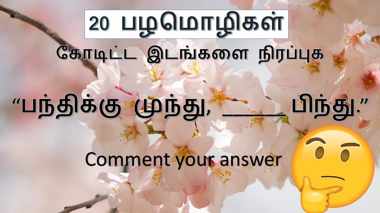 20 பழமொழிகள்: கோடிட்ட இடங்களை நிரப்பி சவால் செய்யவும்! ✨