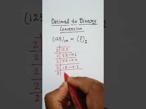 decimal to binary conversion #shorts #binary#trending #viral