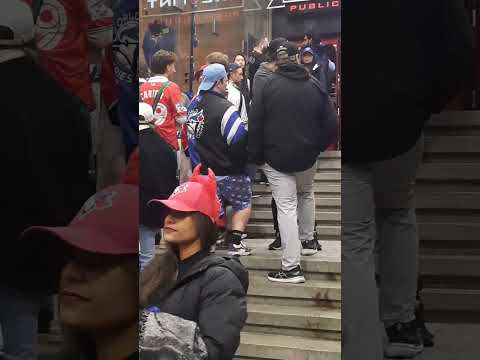 World Series Game 6. Blue Jays fans vs Dodgers fans