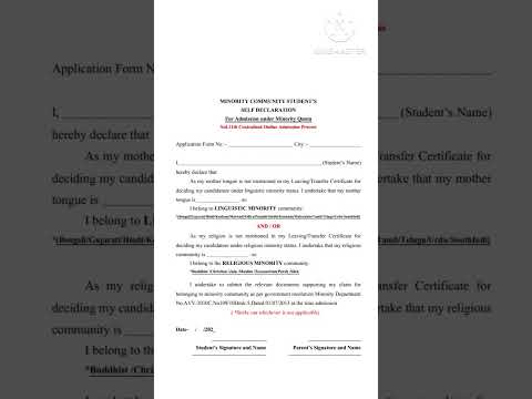 11 Online admission Self Declaration and Minority form 2025 #fyjcadmission #fyjc