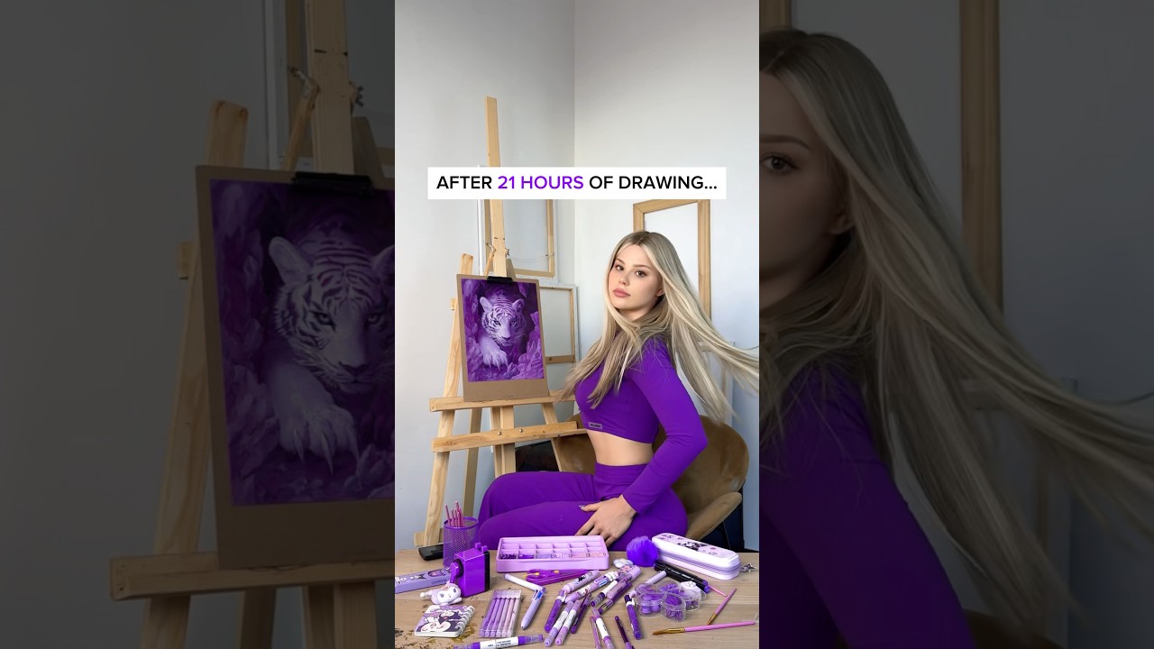 DRAWING, BUT I CAN ONLY USE 1 COLOR π DID YOU FIND PAWS? πΎ WHAT COLOR NEXT? #artchallenge #art
