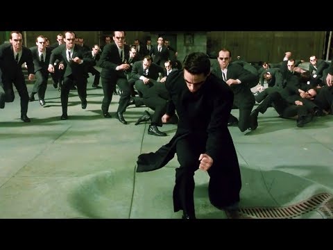 Neo vs Smith Clones in The Matrix Reloaded 🎬