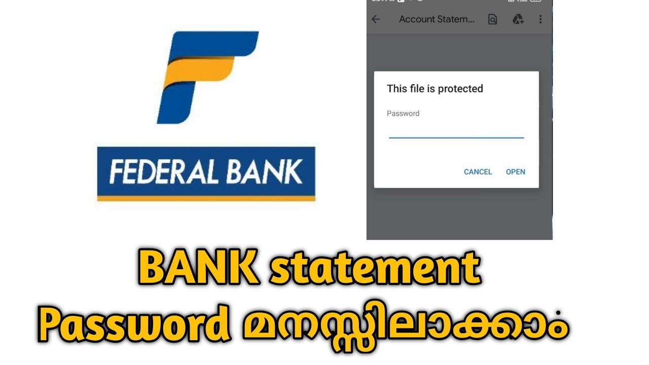 Federal Bank PDF Statement Password Guide 🔐