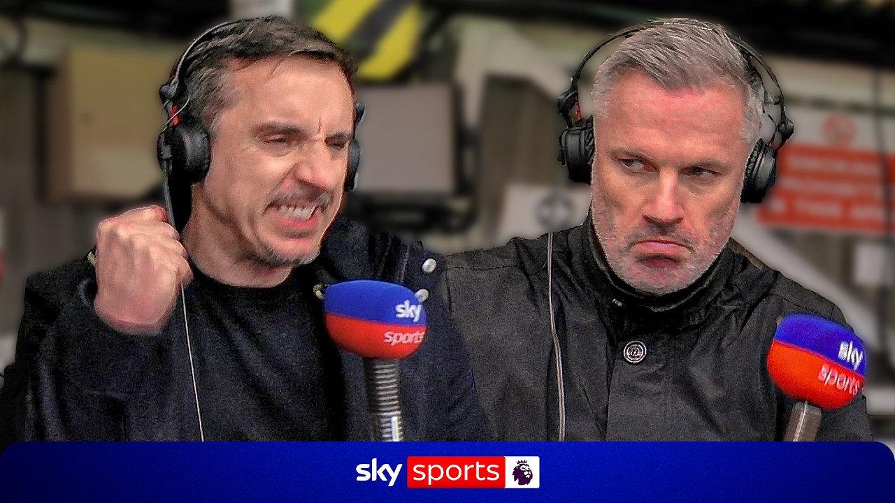 COMMS CAM! đ„ Gary Neville and Jamie Carragher react to Manchester United's win over Liverpool