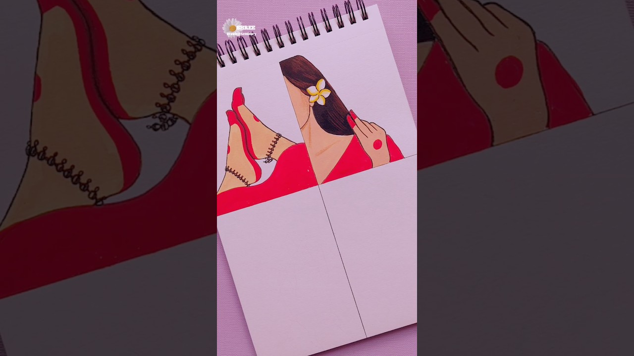 Aesthetic girl drawing #art #drawing #shorts