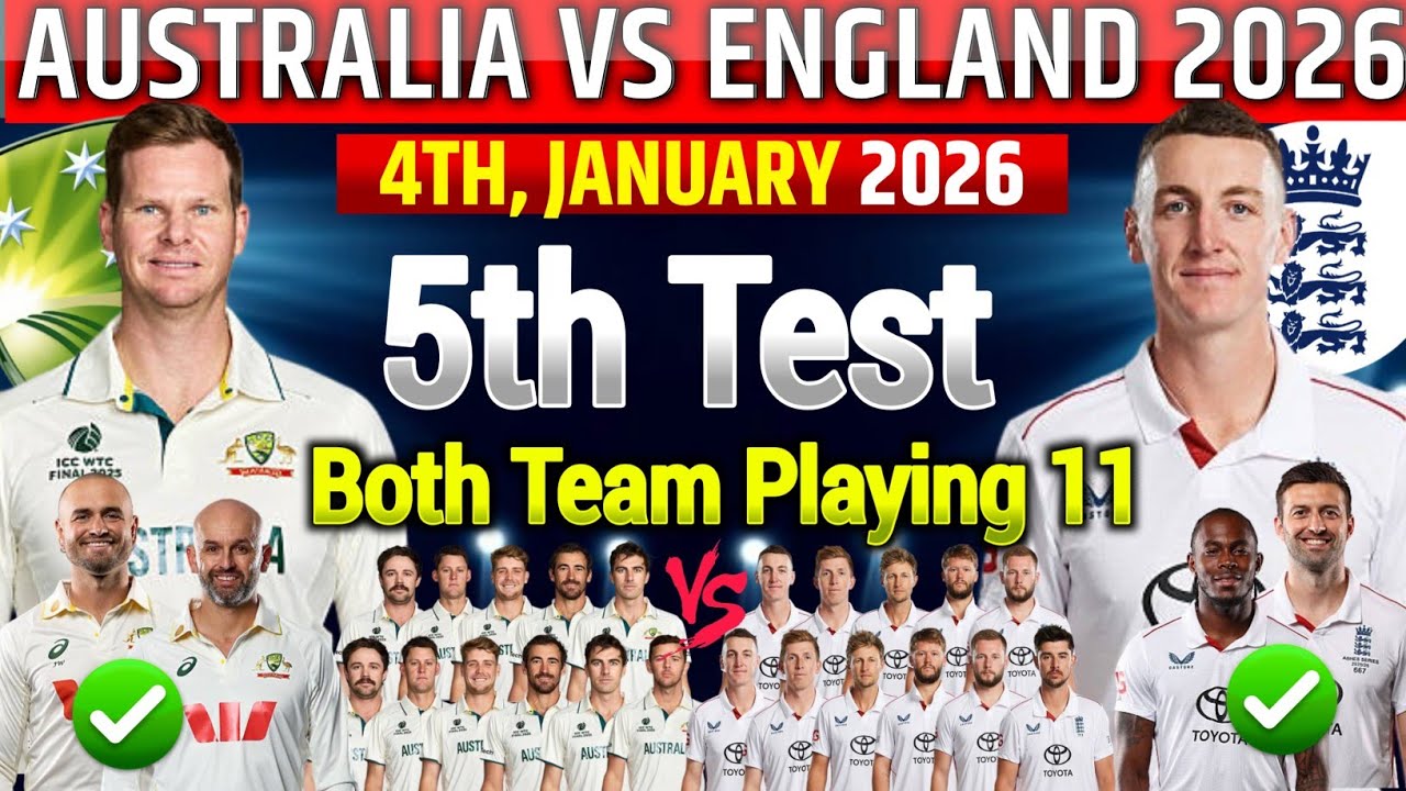 Ashes 2026: Australia vs England 5th Test Final Playing XI 🏏