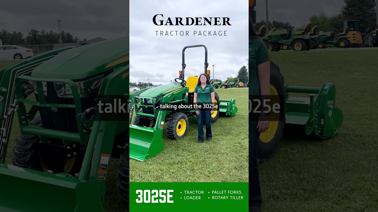 John Deere 3025e Gardener Tractor Package #hutsoninc #johndeere #tractor #shorts