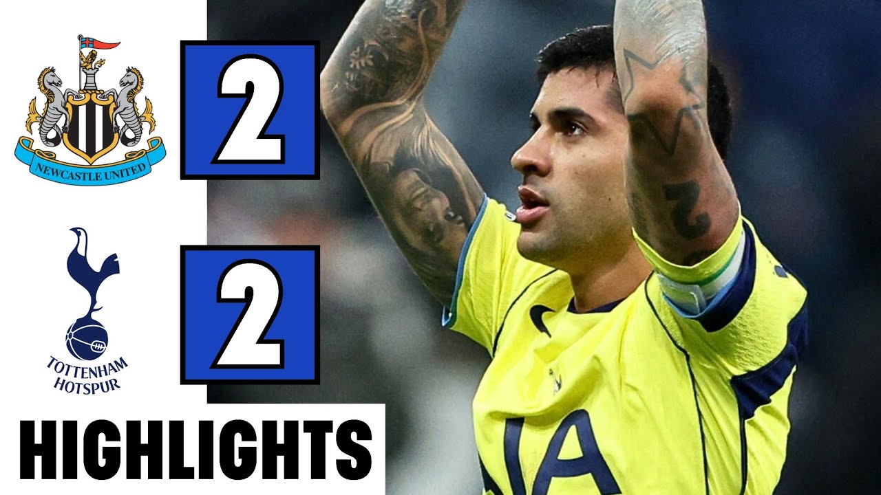 Newcastle vs Tottenham 2-2 Highlights & Romero’s Bicycle Kick ⚽