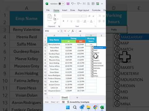 MOD Function to calculate the working hours in Excel #excelformula