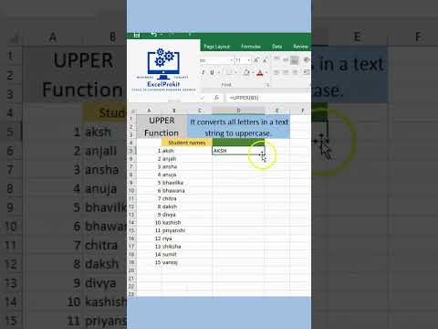 How to Convert Text to Uppercase in Excel Using UPPER Function | Excel Tips & Tricks #excel #msexcel