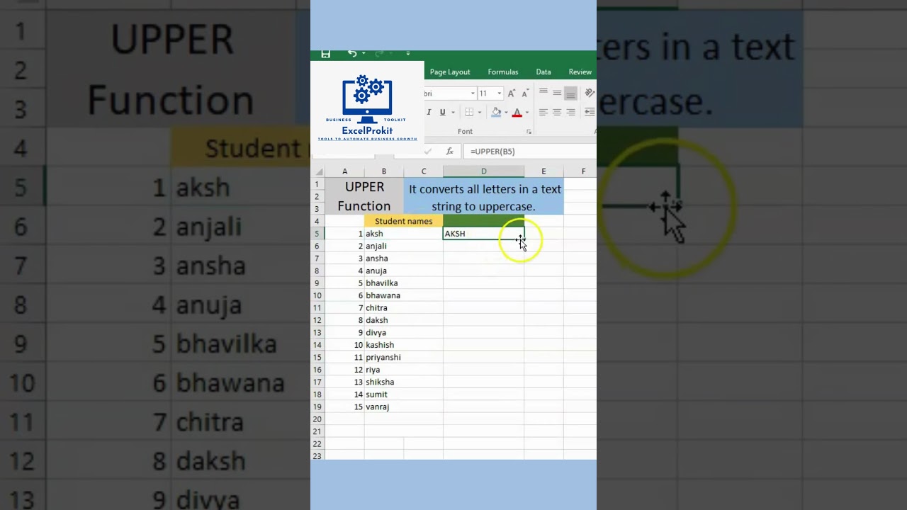 Master Excel's UPPER Function to Convert Text to Uppercase Easily 🚀