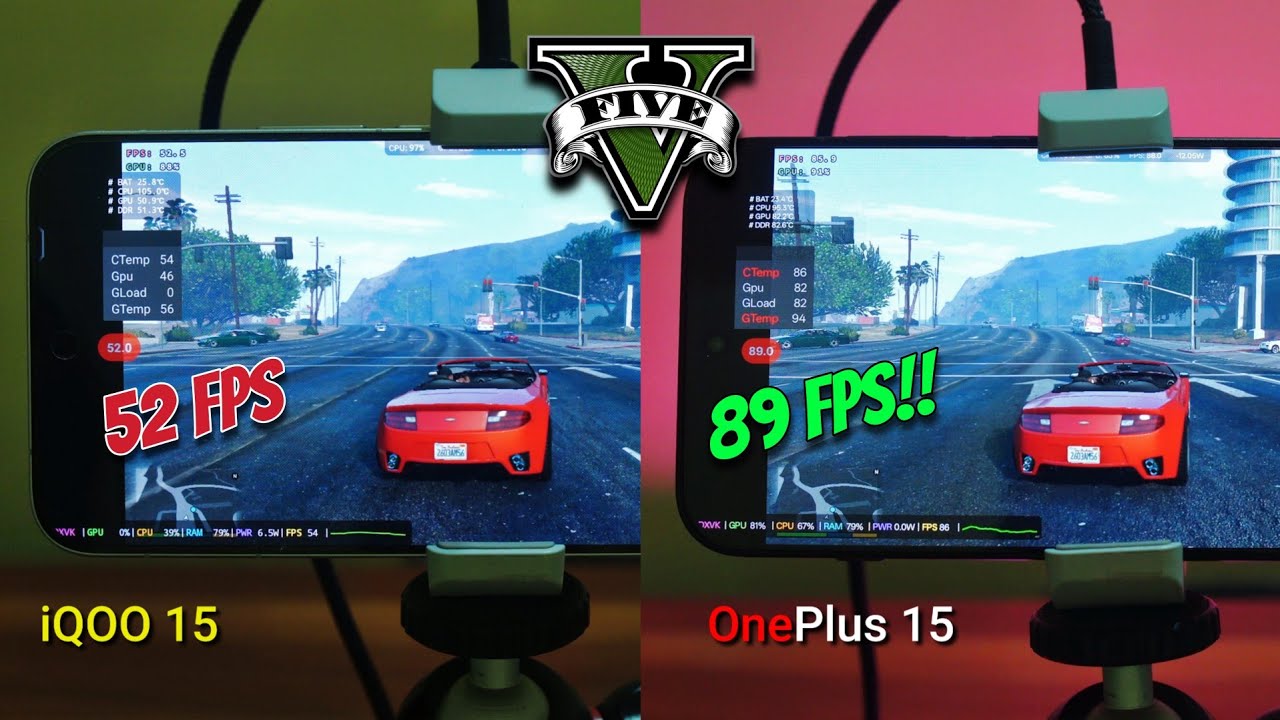OnePlus 15 vs iQOO 15 - Gaming Performance with Cooler + External Monitor Test! 🎮