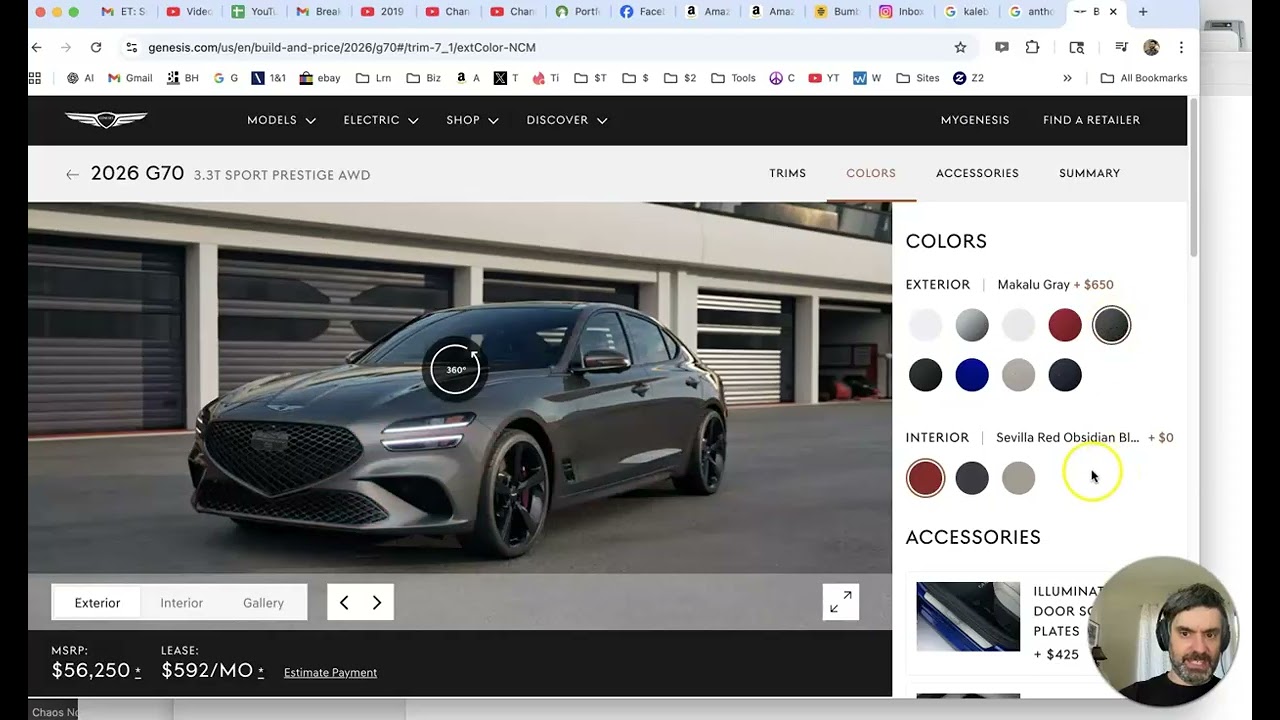 2026 Genesis G70 Color Options 🎨