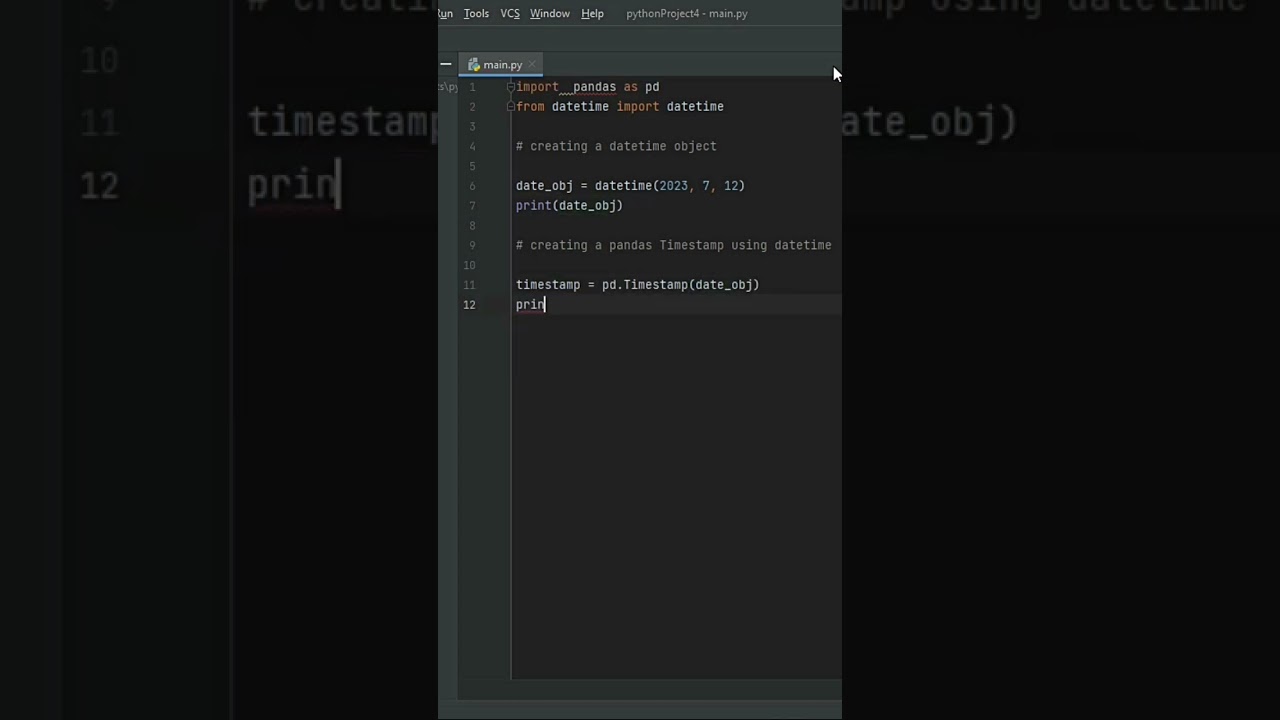 Use direct datetime instead of pandas.datetime