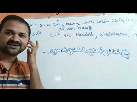 Design a Turing Machine which accepts the substring aab || Contains || Theory of computation