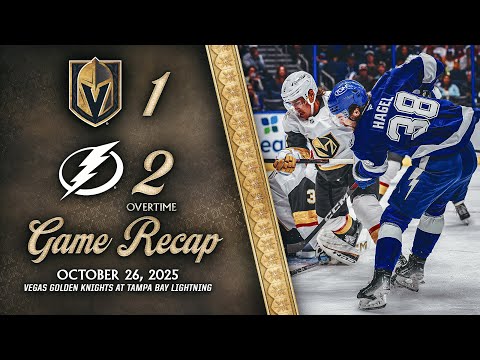 HIGHLIGHTS | Tampa Bay Lightning 2, Vegas Golden Knights 1, OT | Oct. 26, 2025