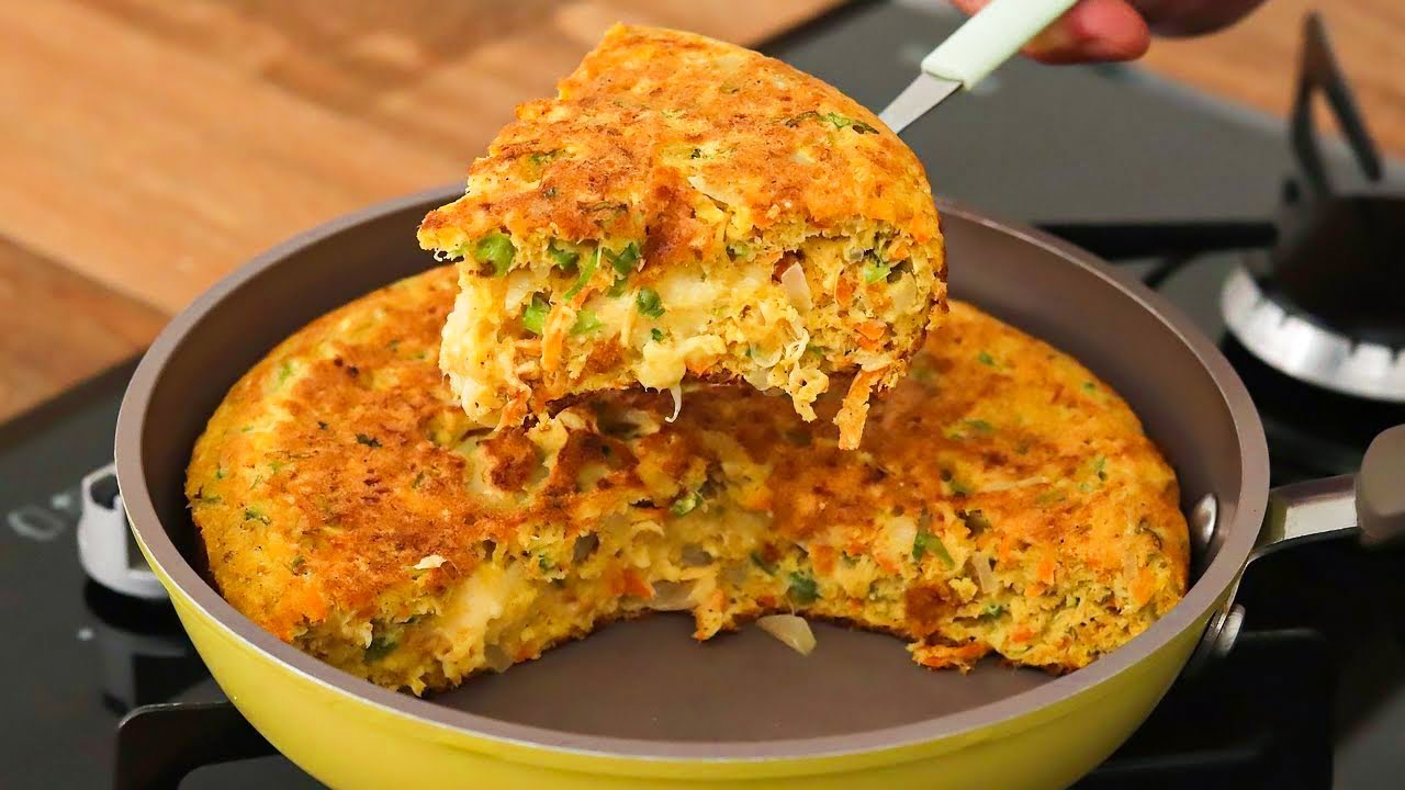 Omeletão de Frigideira Rápido em 15 Minutos 🍳