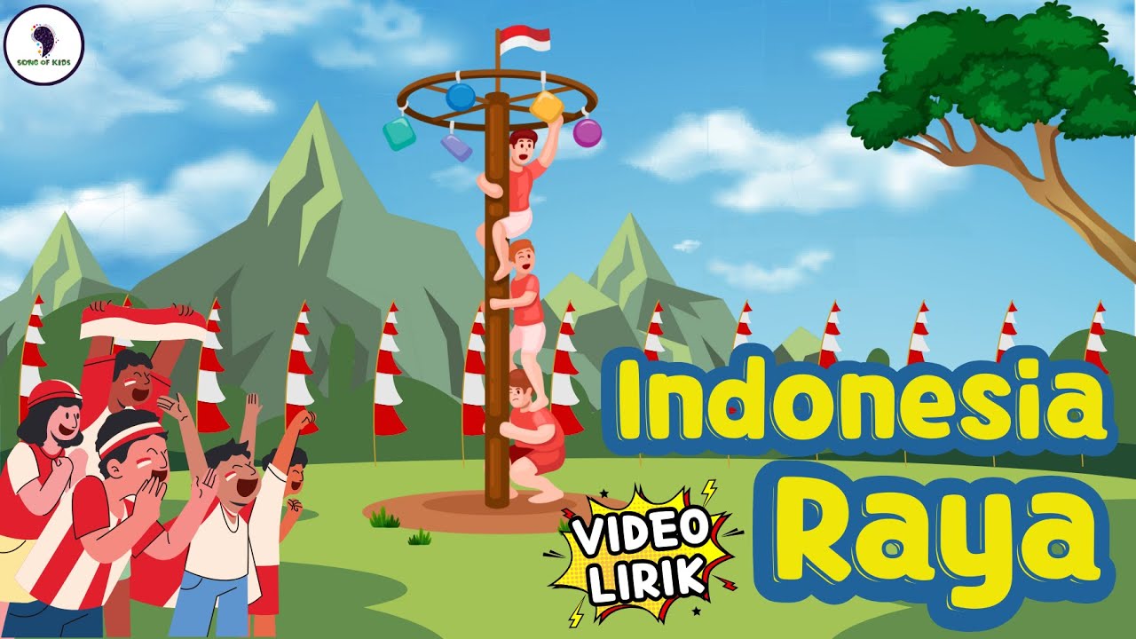Indonesia Raya 🇮🇩 Lagu Kebangsaan Indonesia untuk Anak-anak | Video Lirik yang Mudah Dipahami