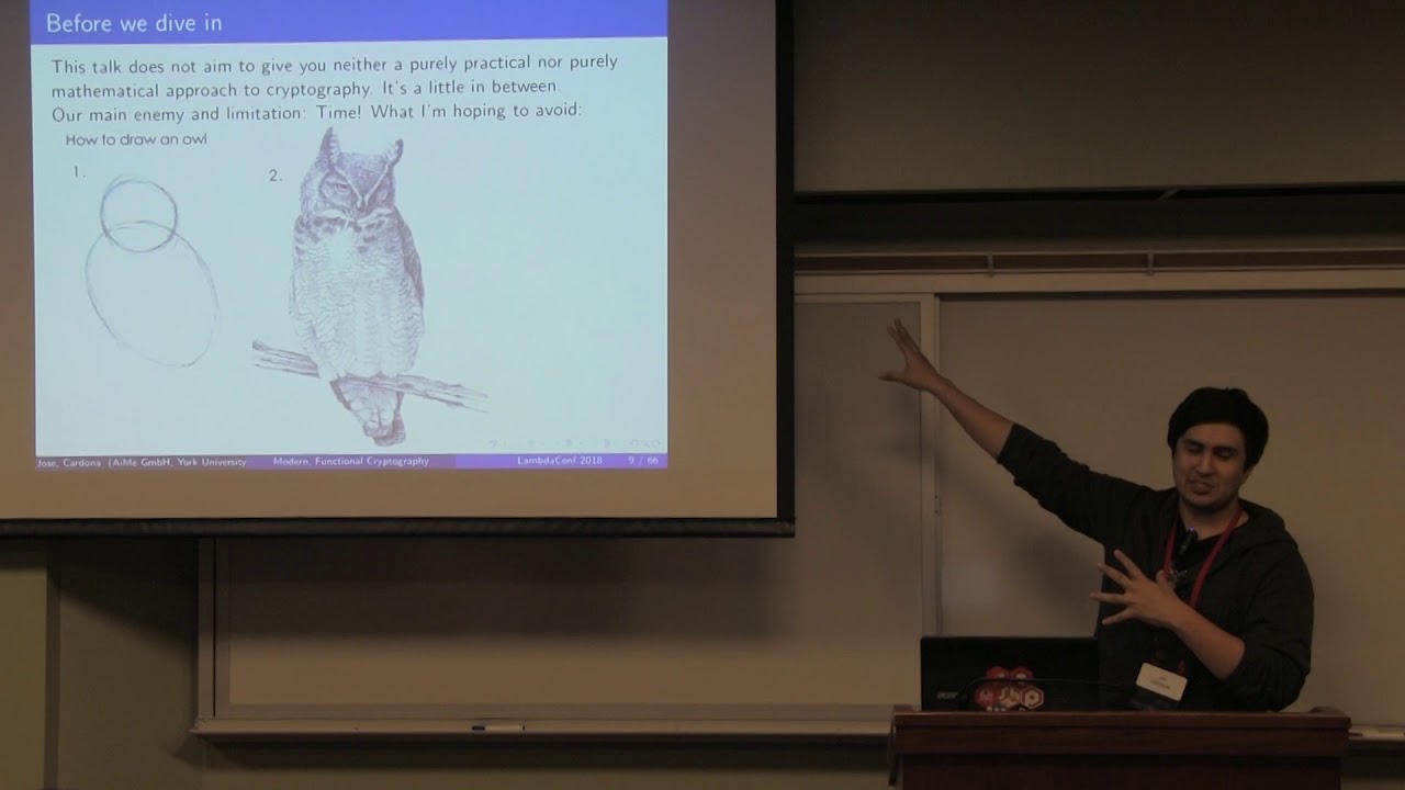 Jose Cardona's Modern Cryptography Workshop (Part 1) at λC 2018 🔐