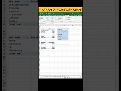 #92 | CONNECT TWO PIVOTS WITH A SLICER #slicer #msexcel