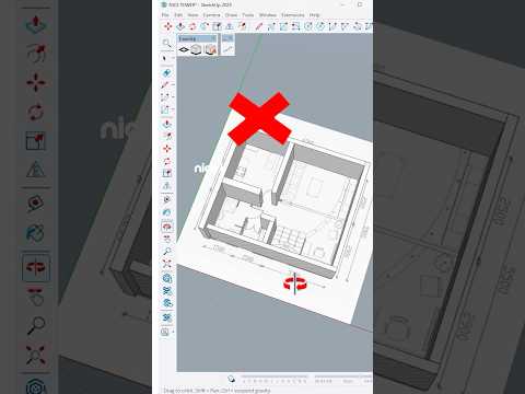 SketchUp Tutorial: The fastest and easiest way to turn a 2D plan into 3D!✨ #sketchup #nicetower #art
