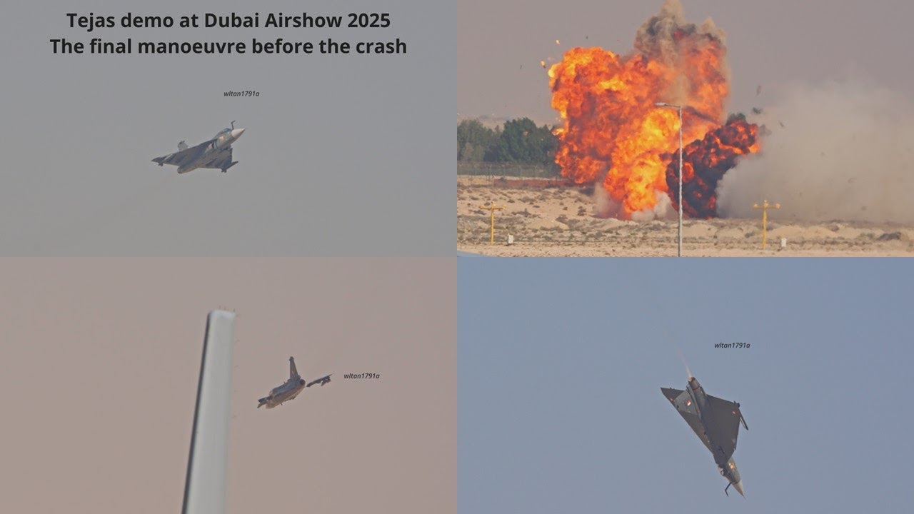 Final maneuver Indian Tejas LCA before the crash Dubai Airshow 2025