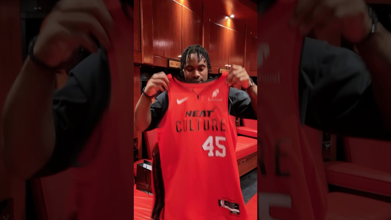 We gifted Davion a new jersey to wear around Miami 🔥 #miamiheat #nba #jersey