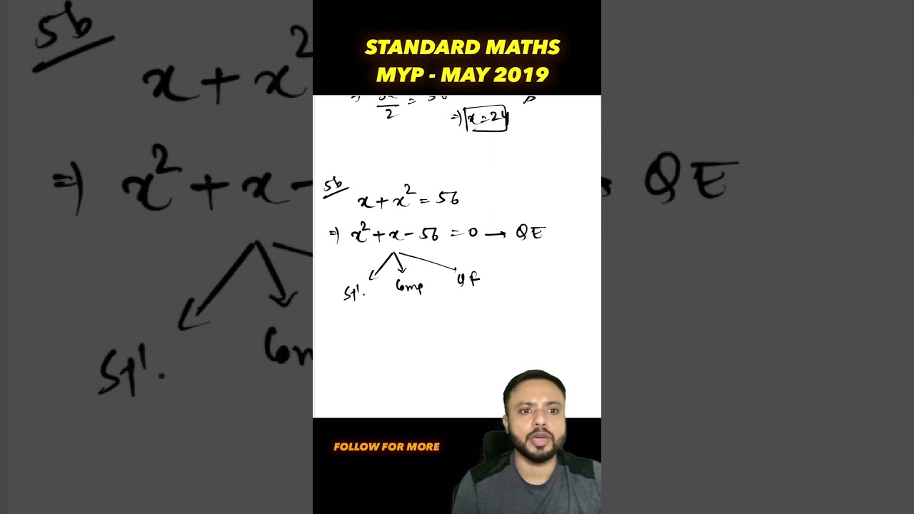 IB MYP Standard Math | Complete Step-by-Step Solution for May 2019 Past Paper 📄
