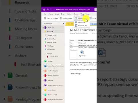 Microsoft OneNote vertical tabs