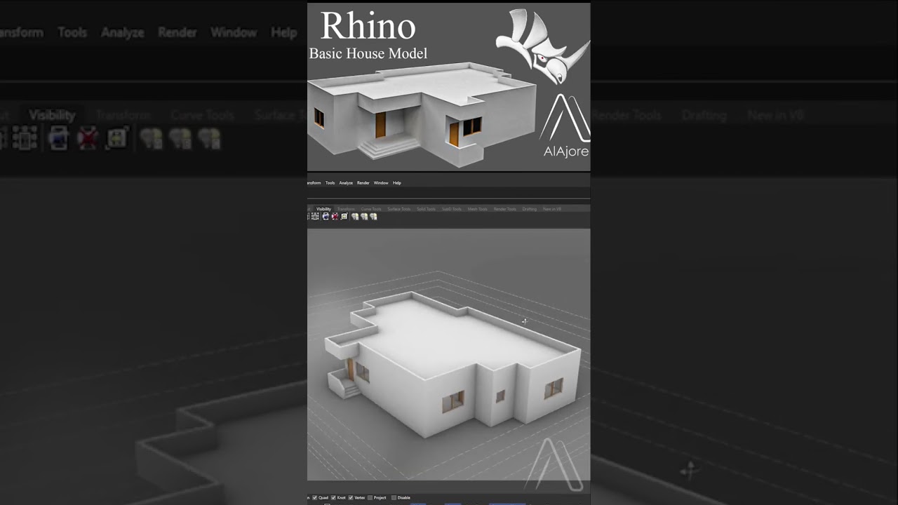 Rhino Tutorial Architecture Basic Modern House Modeling #Rhino3D #RhinoTutorial #Architecture #3d